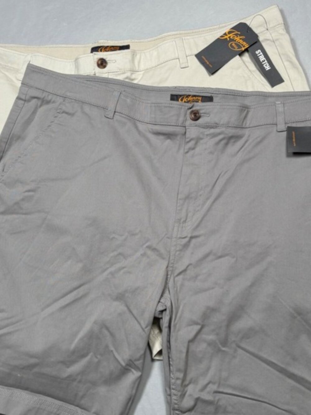 Johnny Bigg Chino Shorts Mens 50 Cement Stone Gibson Stretch Lot of 2 NWT